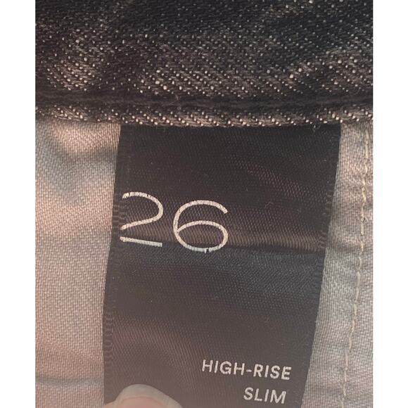 Anthropologie PILCRO Black Studded Denim High Rise Slim Jeans Women's Size 26 - Picture 6 of 10